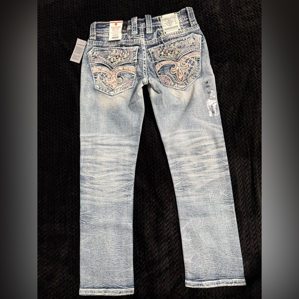 Rock Revival men's Light Lennon slim straight Jeans 30S - Picture 4 of 9